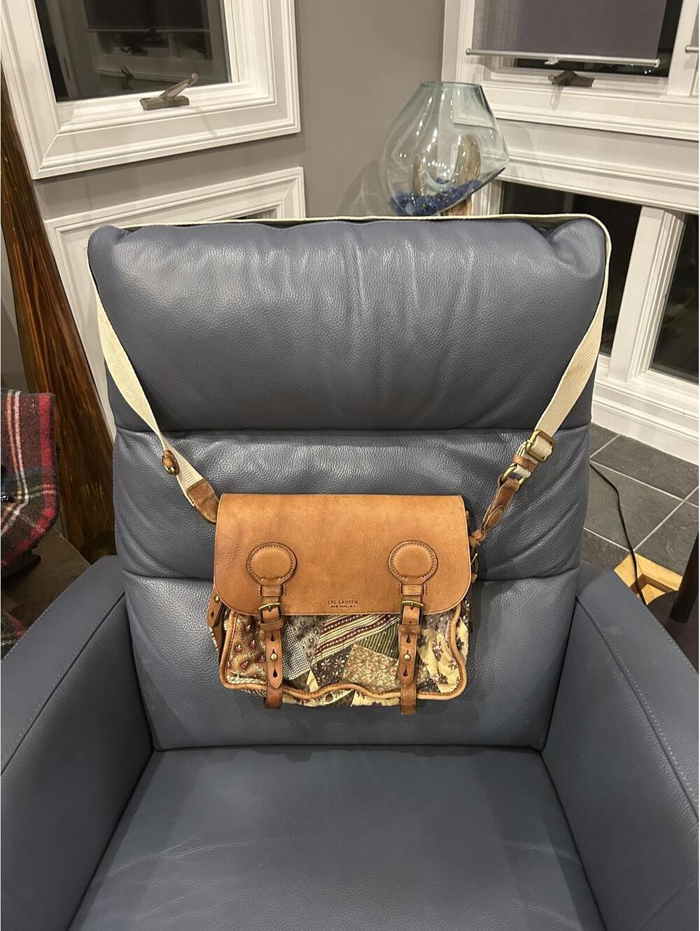 LRL RALPH LAUREN LEATHER MULTI PATCHWORK CROSSBODY BAG
